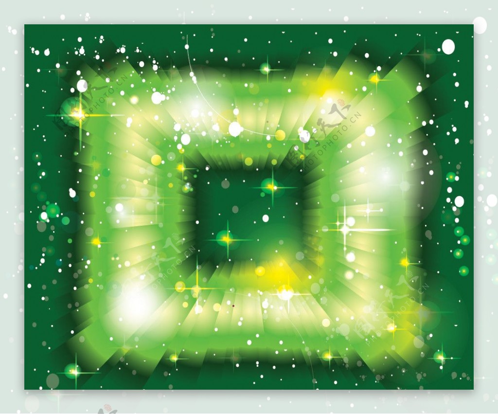 3d绿色动感线条光芒星光图片