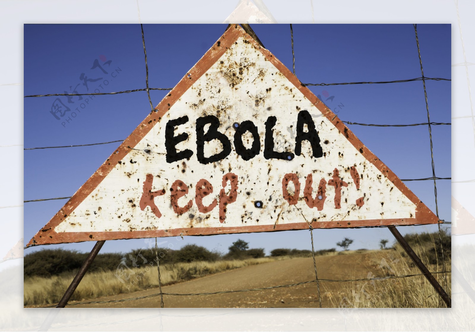 埃博拉病毒警示牌图片