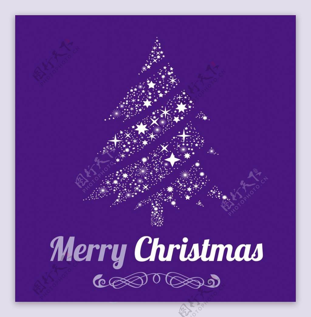 紫色圣诞快乐树背景图片