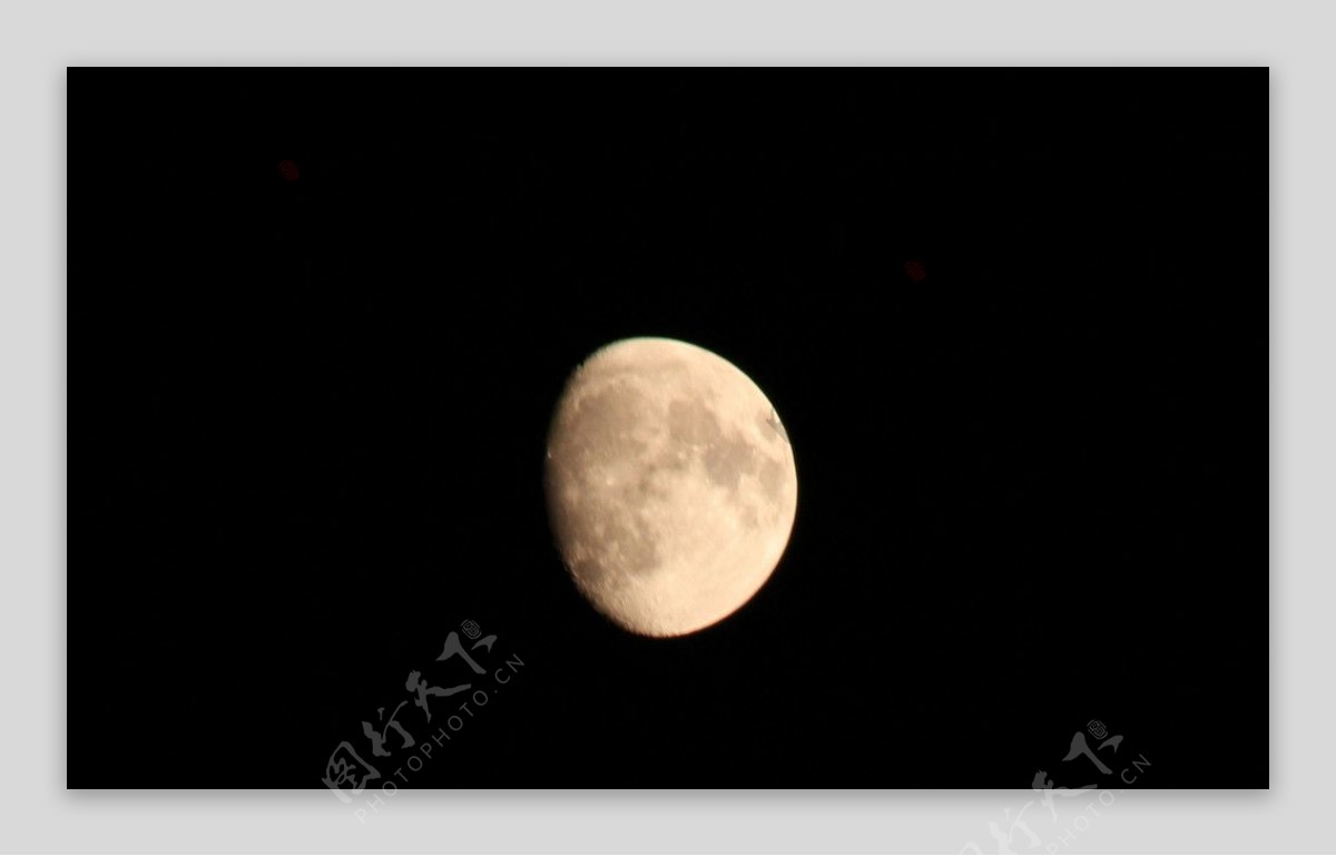 超级月亮半月景色图片