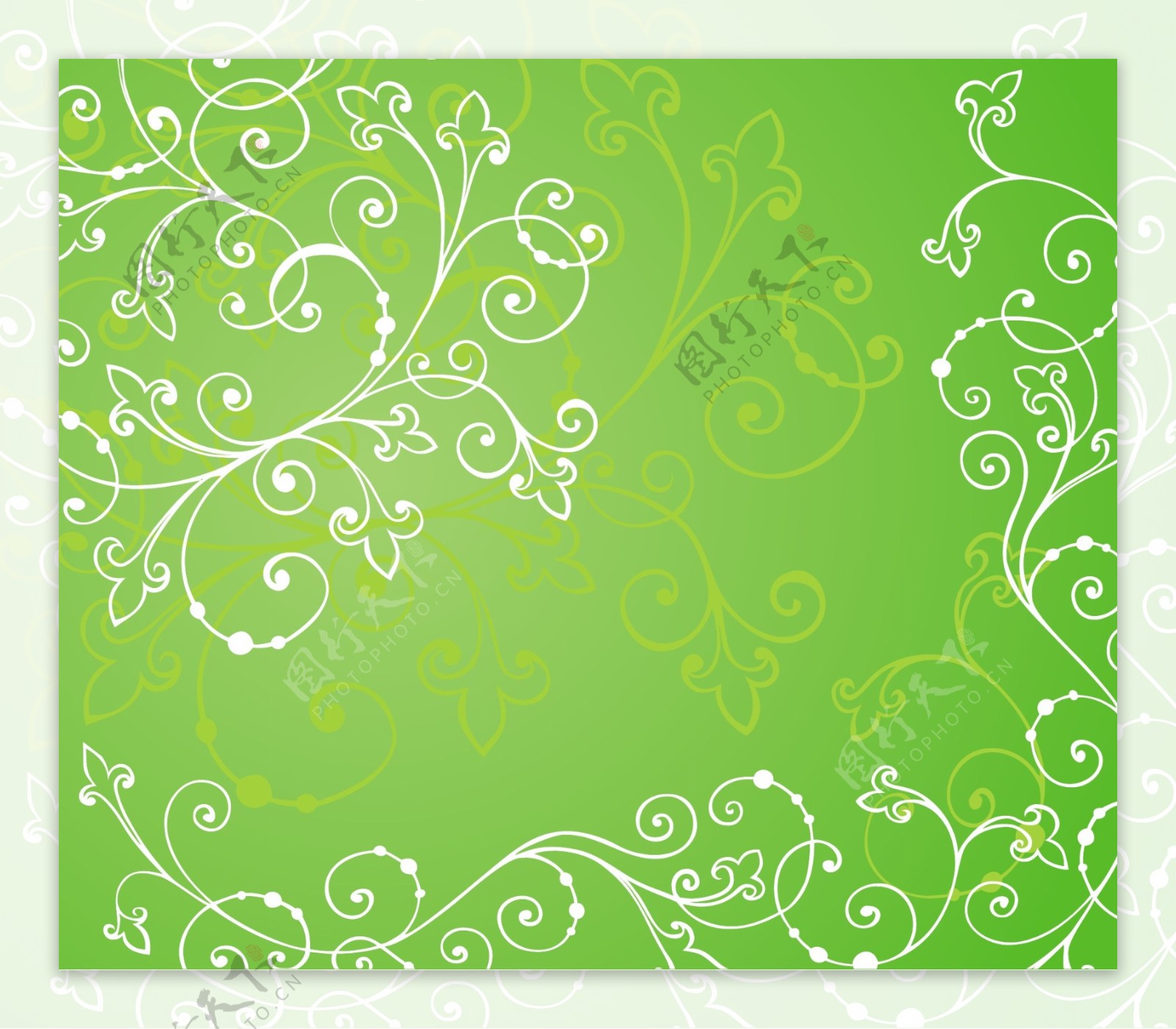 绿色花纹线条背景图片