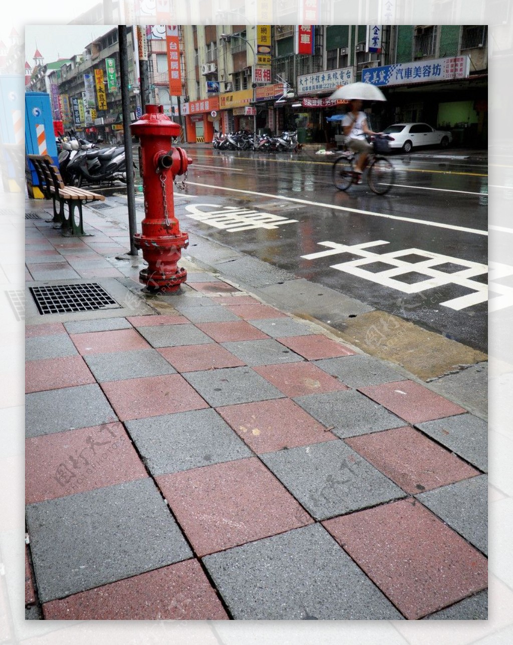 台北商业街台湾风景商业街一角图片
