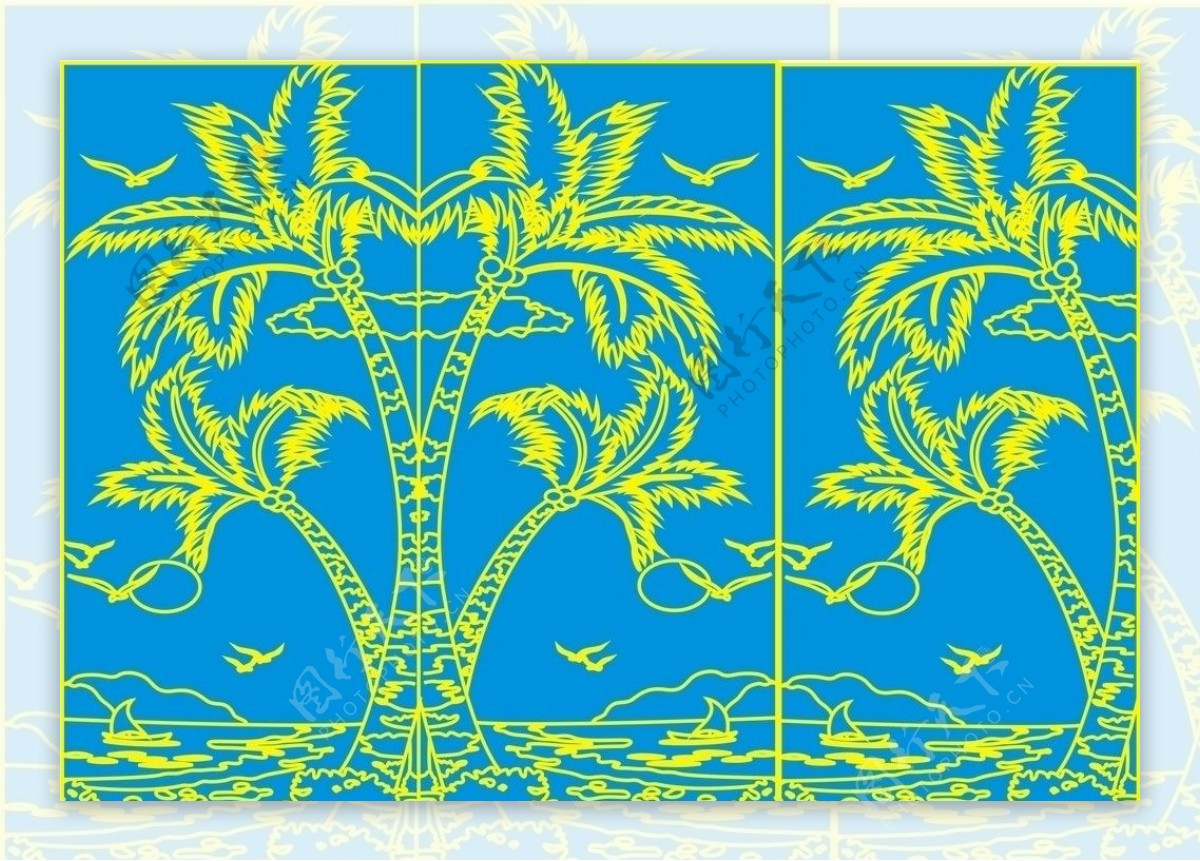 椰树艺术玻璃图片