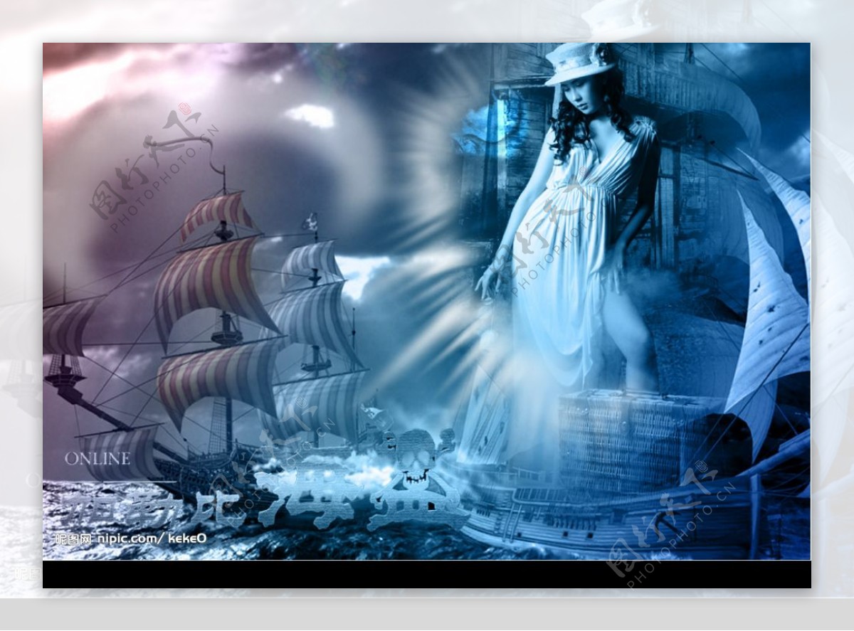 加勒比海海盗婚纱模板01图片