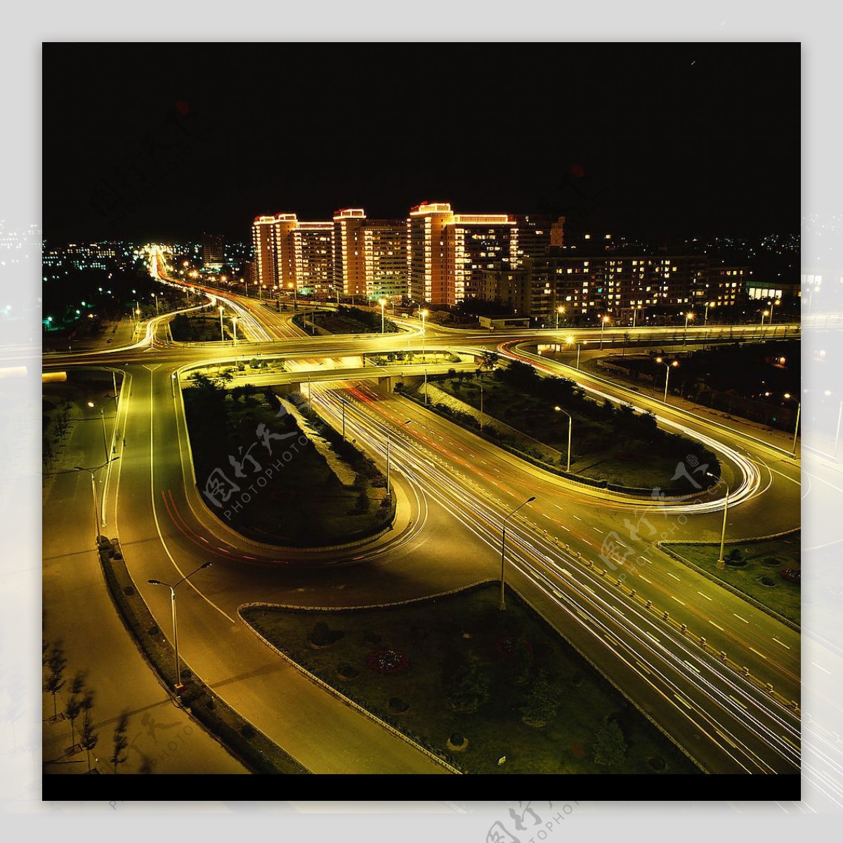 城市风光北京建国门立交桥夜景图片