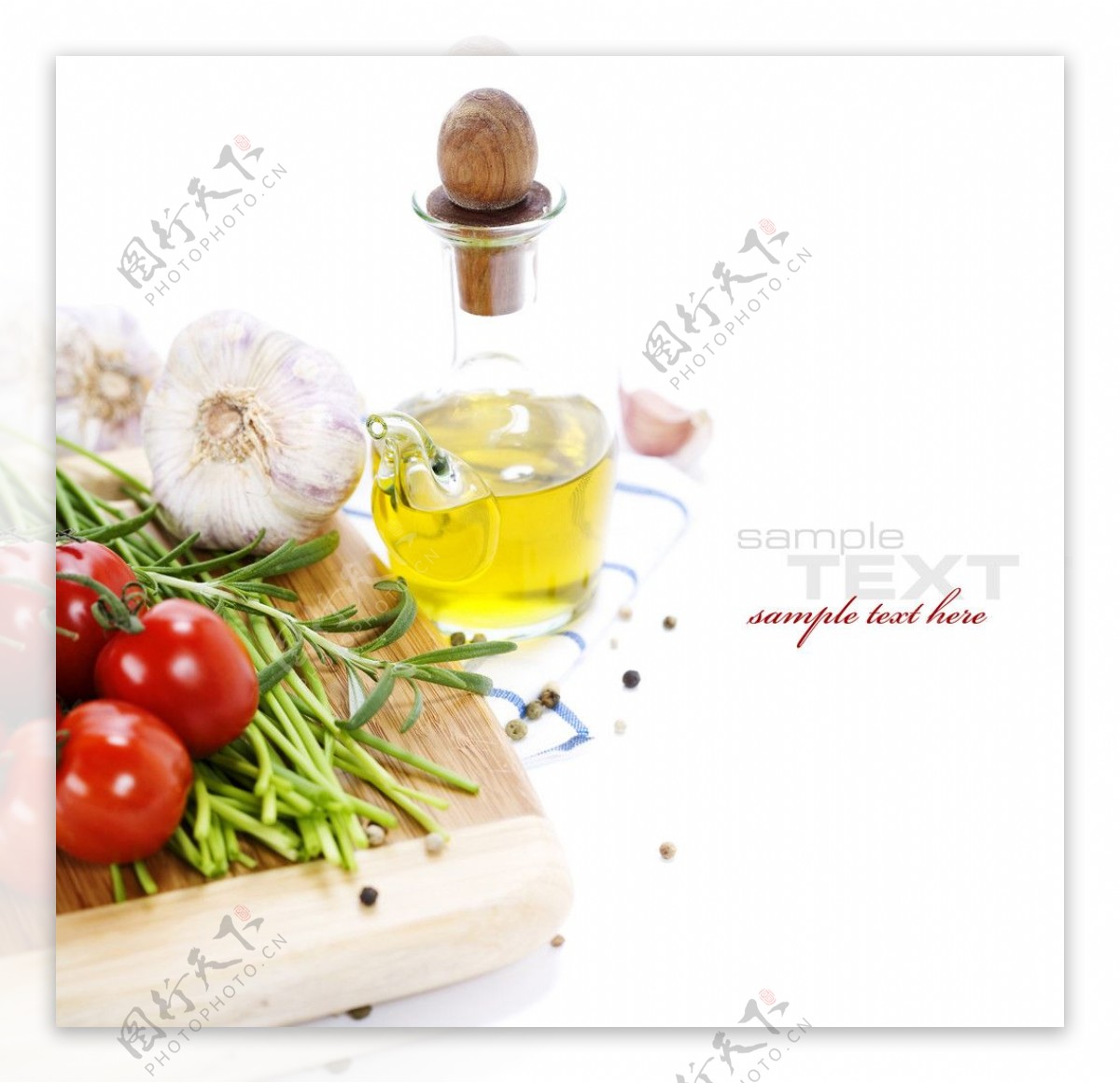 西红柿橄榄油大蒜图片