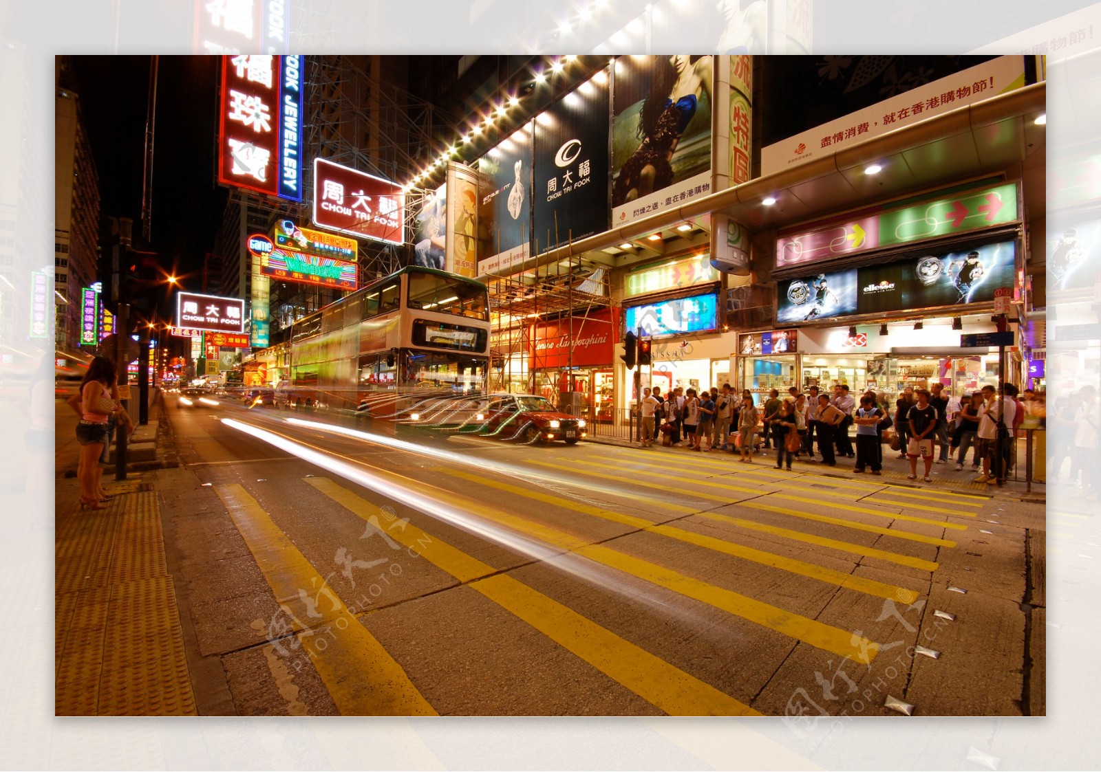 香港街头夜景图片