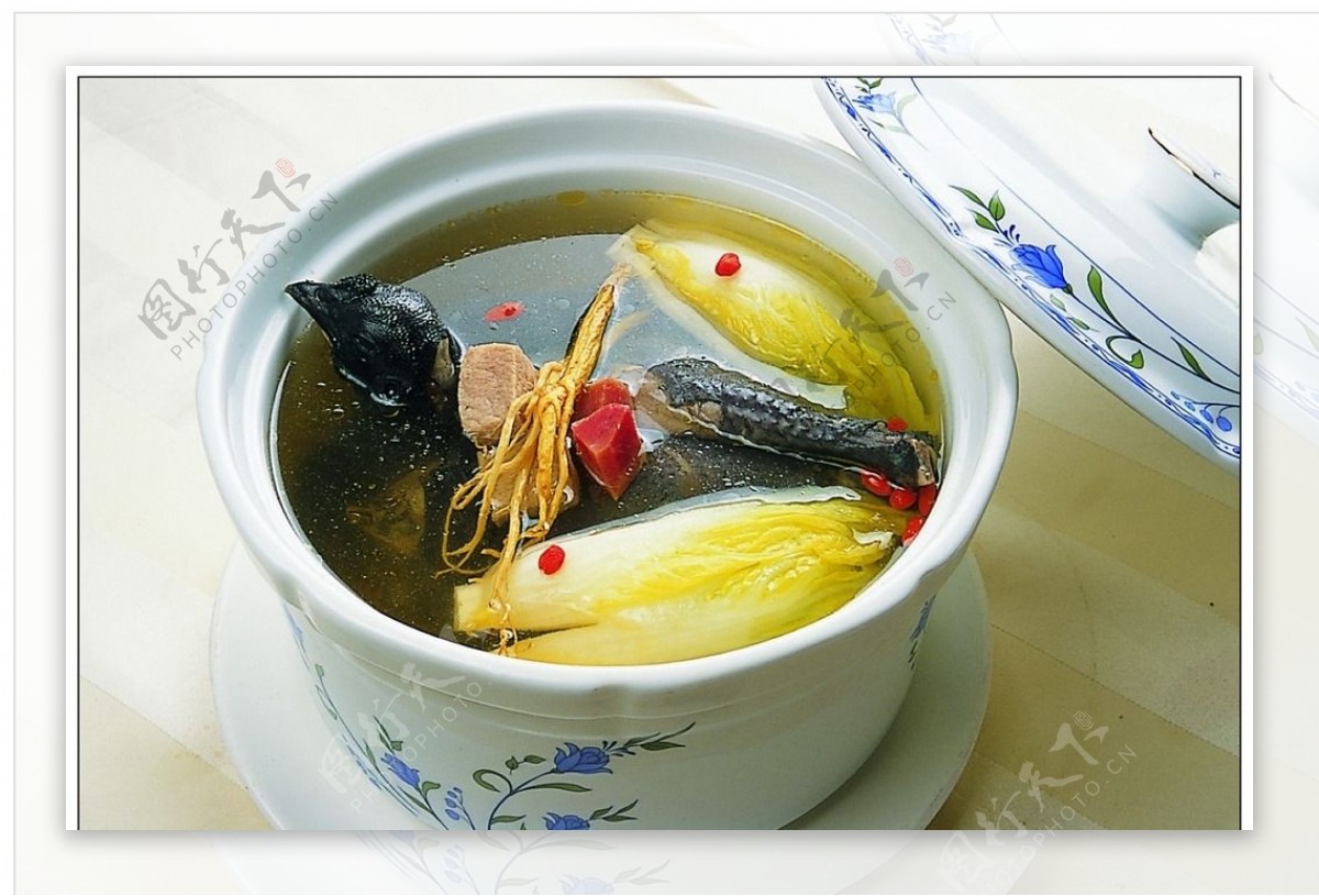 原汁大白菜炖竹丝鸡图片