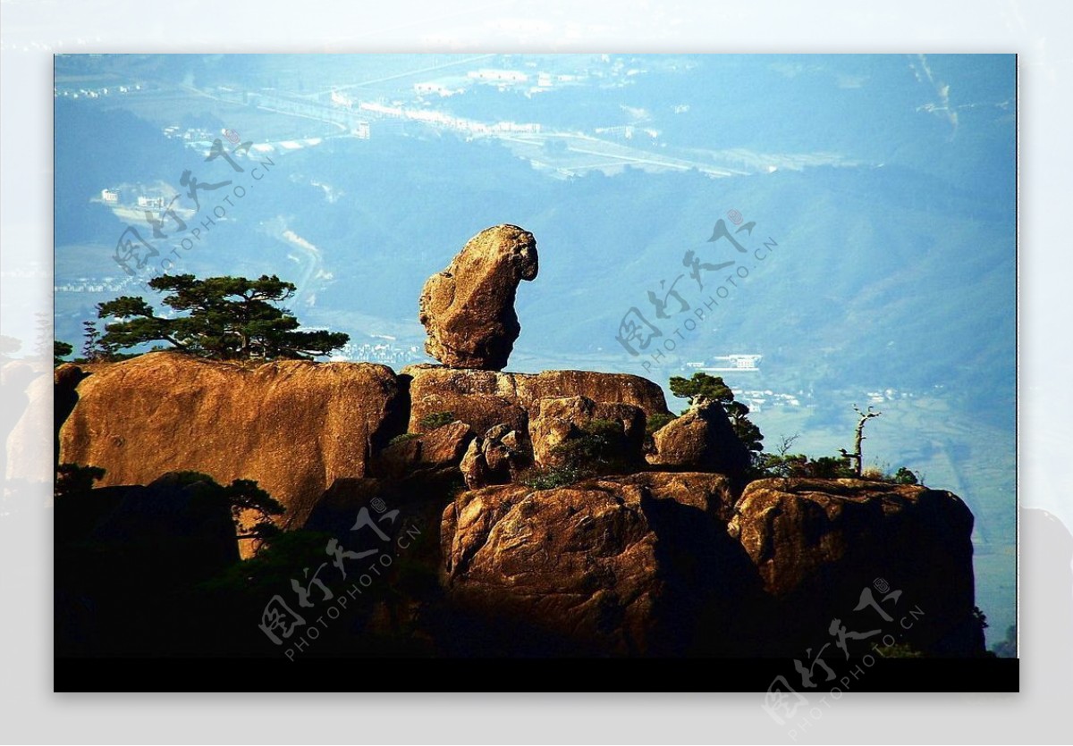 黄山石猴观海图片