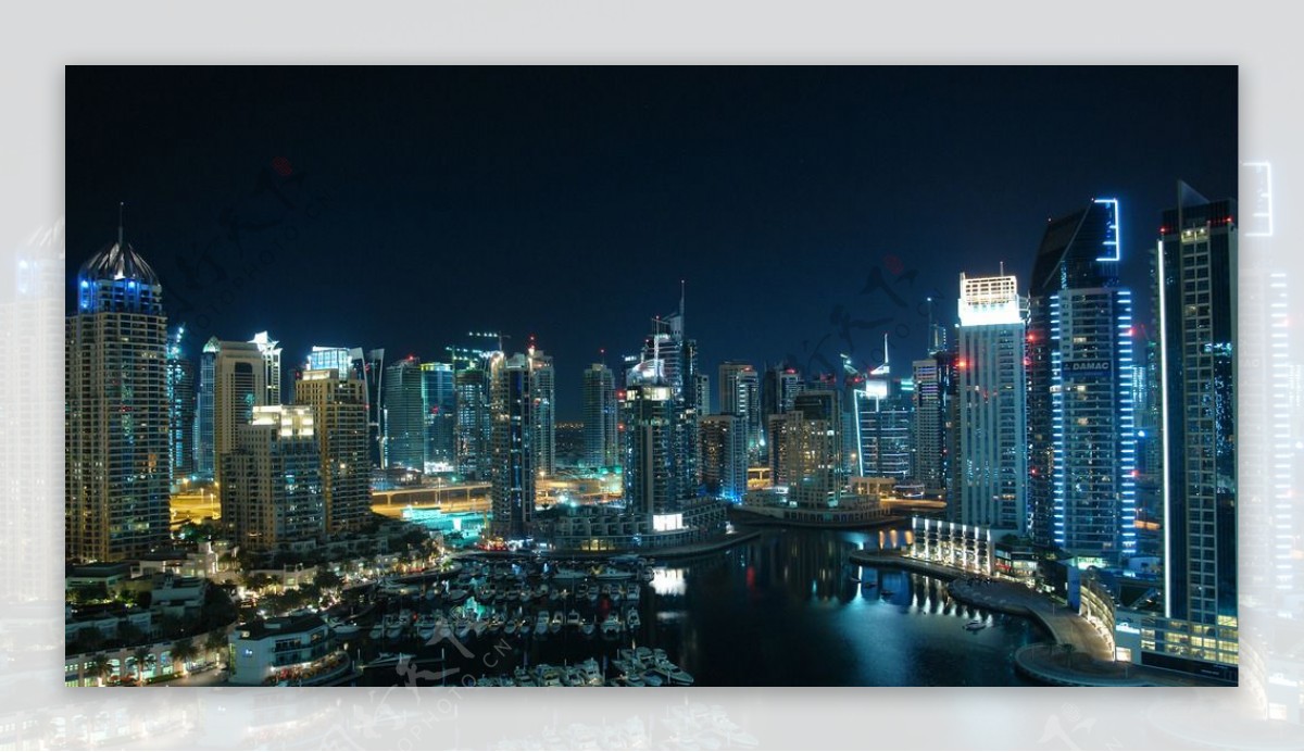 迪拜灿烂夜景图片