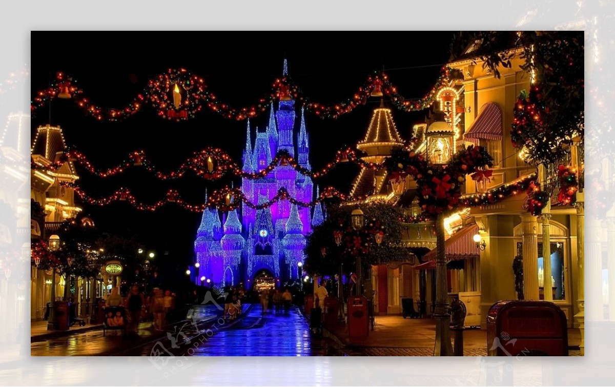 迪士尼夜景图片