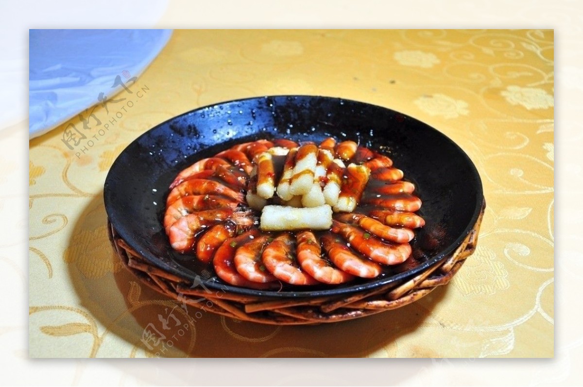 平锅烧汁大虾图片