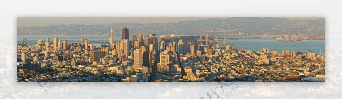 旧金山暮色俯瞰图片