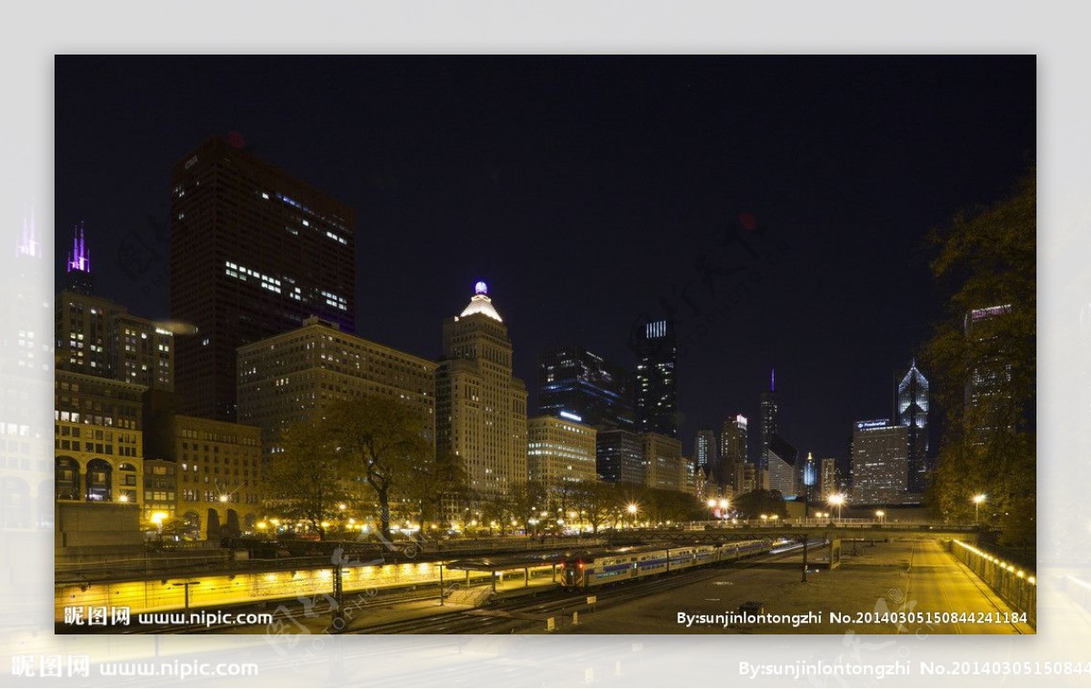 芝加哥夜景图片