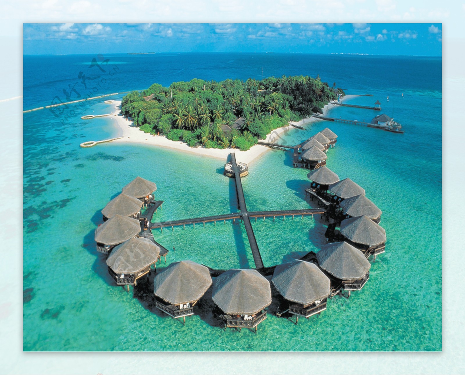 马尔代夫天堂岛俯瞰图片