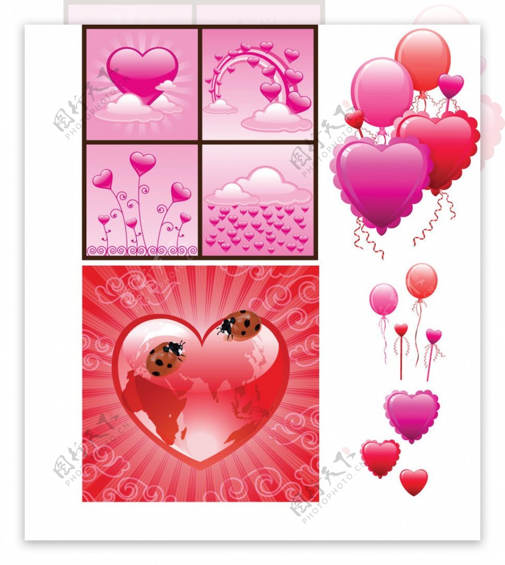 情人节心形气球图片
