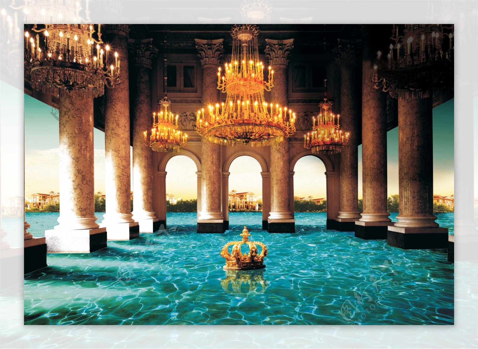 水中宫殿图片
