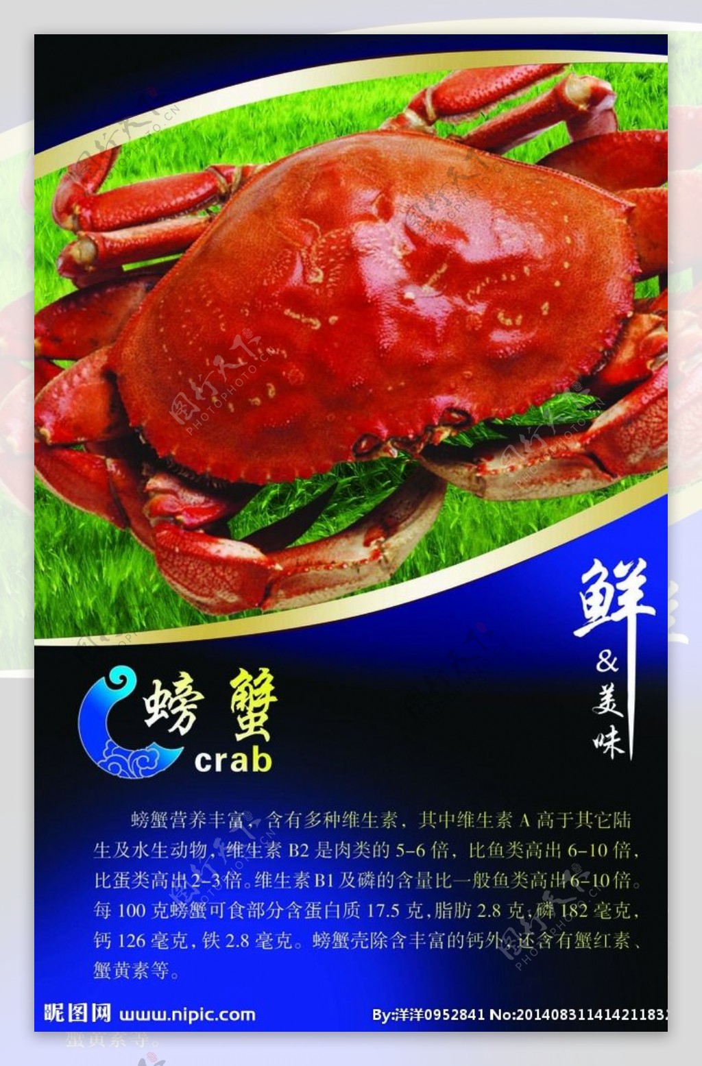 螃蟹海报展板素材图片