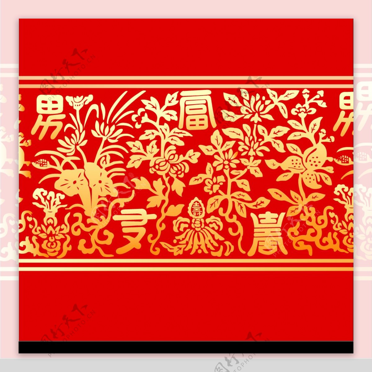 中国古典富贵花纹矢量图案图片