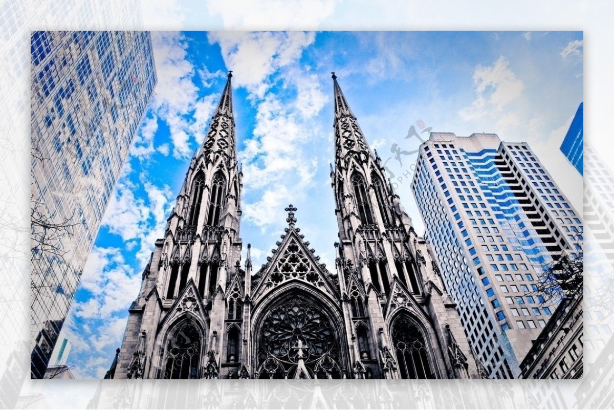 纽约曼哈顿第五大道圣派翠克教堂图片