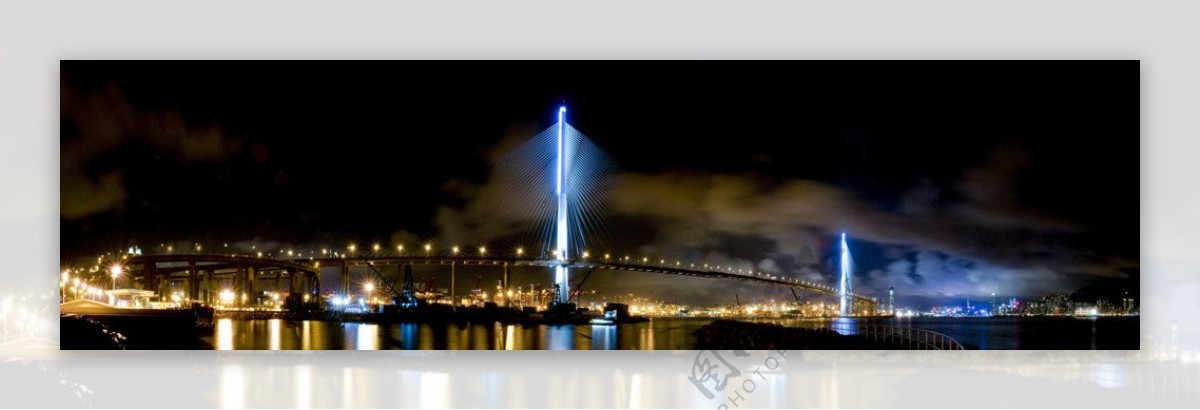 昂船洲大桥夜景图片
