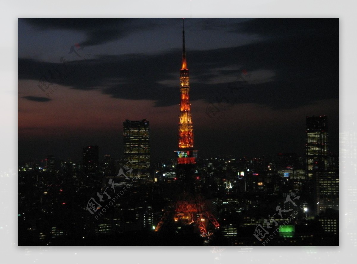 东京东京塔夜景图片