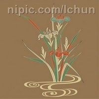 日本传统图案矢量素材31花卉植物图片