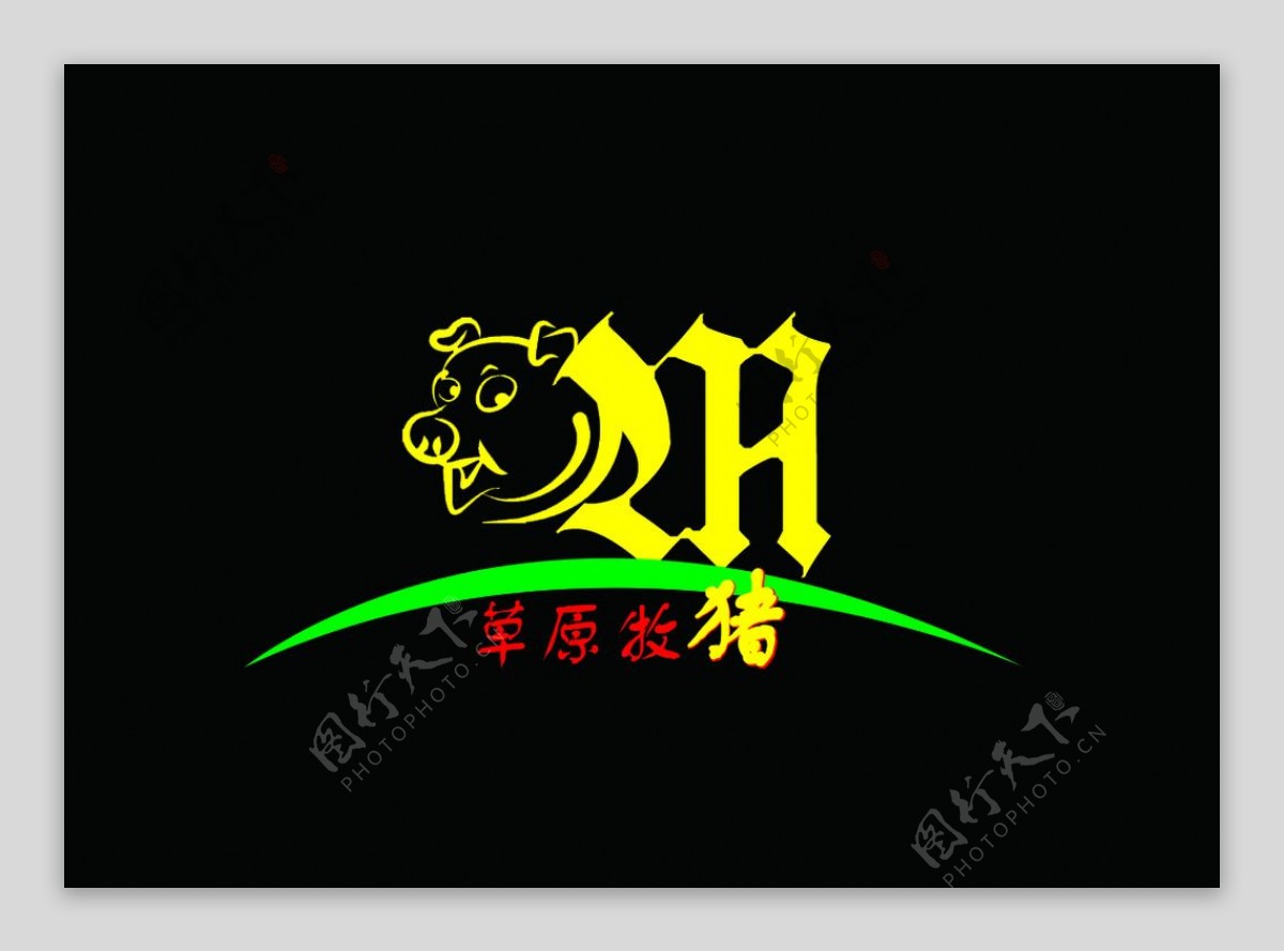 草原牧猪logo图片