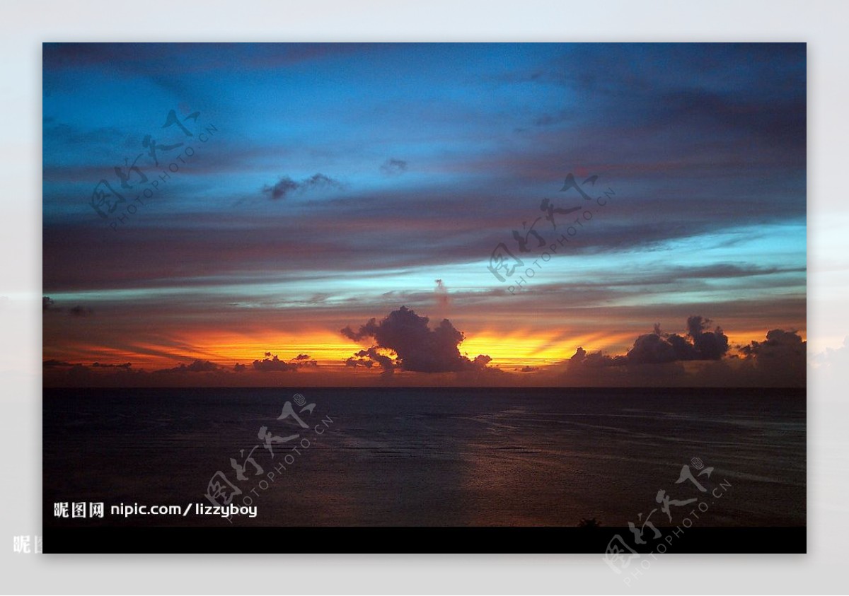 岛屿夕阳图片