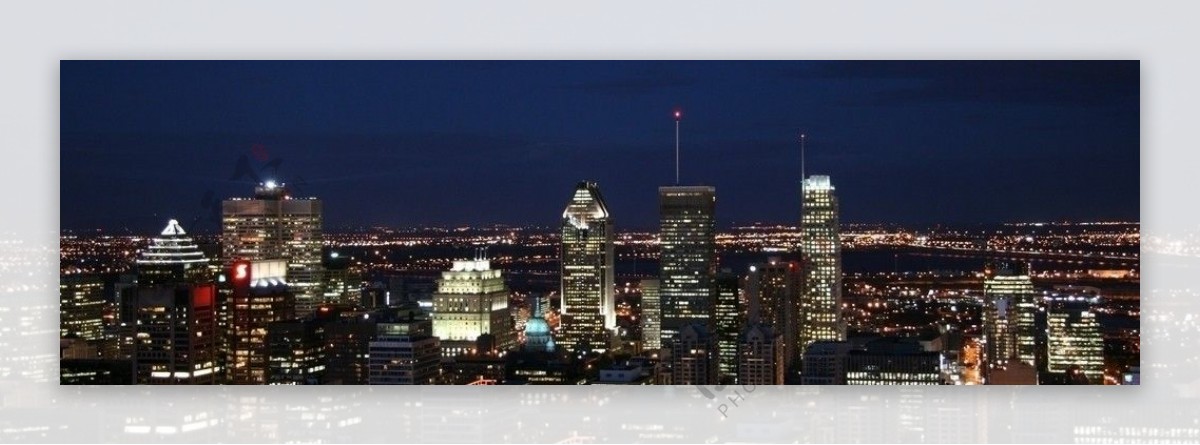 蒙特利尔美丽的城市夜景图片