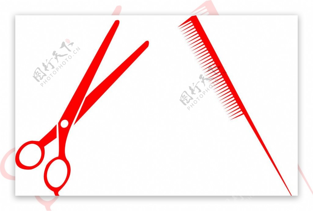 理发店剪刀和梳子图片