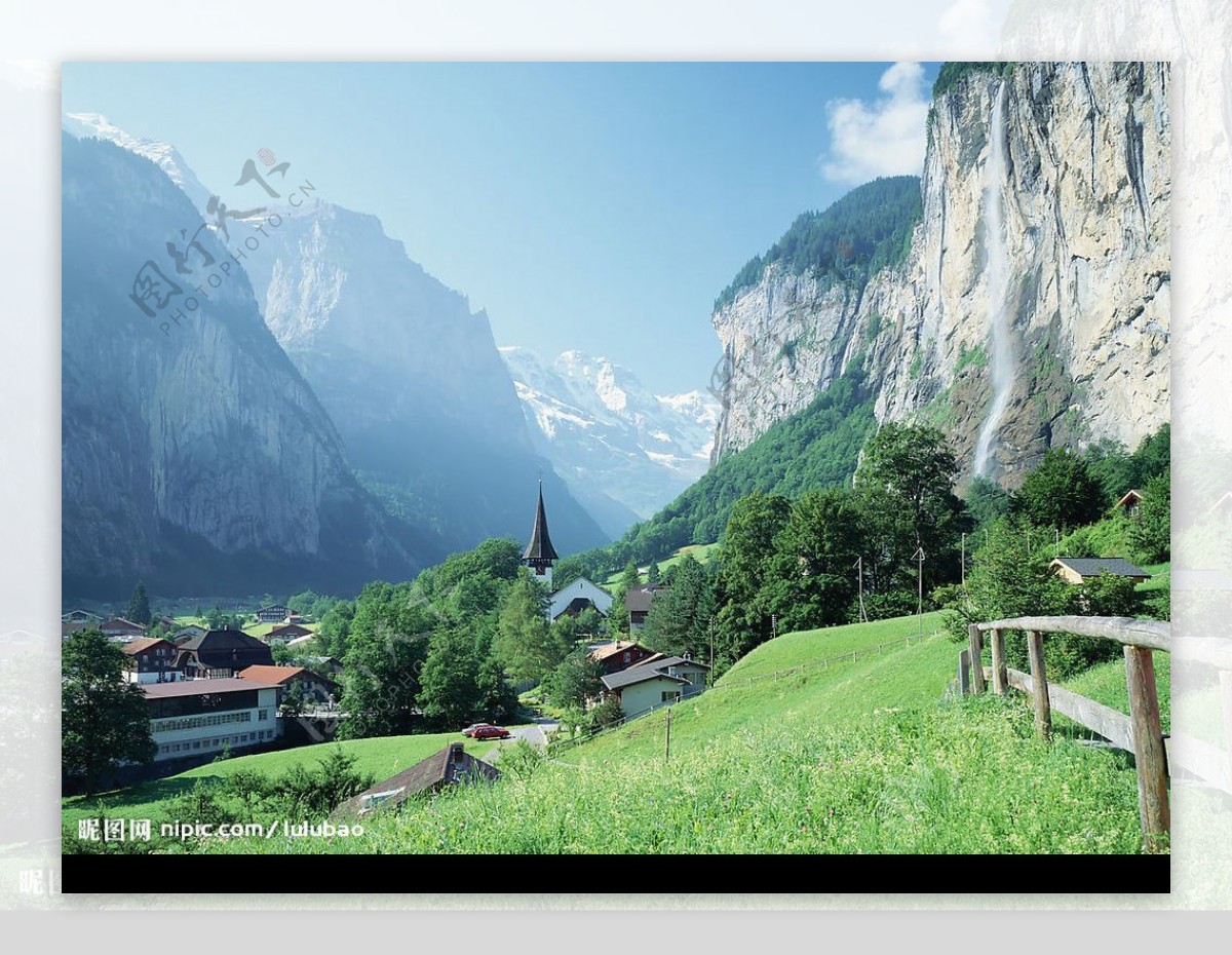 自然,景观,山脉,雾霭,瑞士,阿尔卑斯,山谷,森林,山路,阳光-千叶网