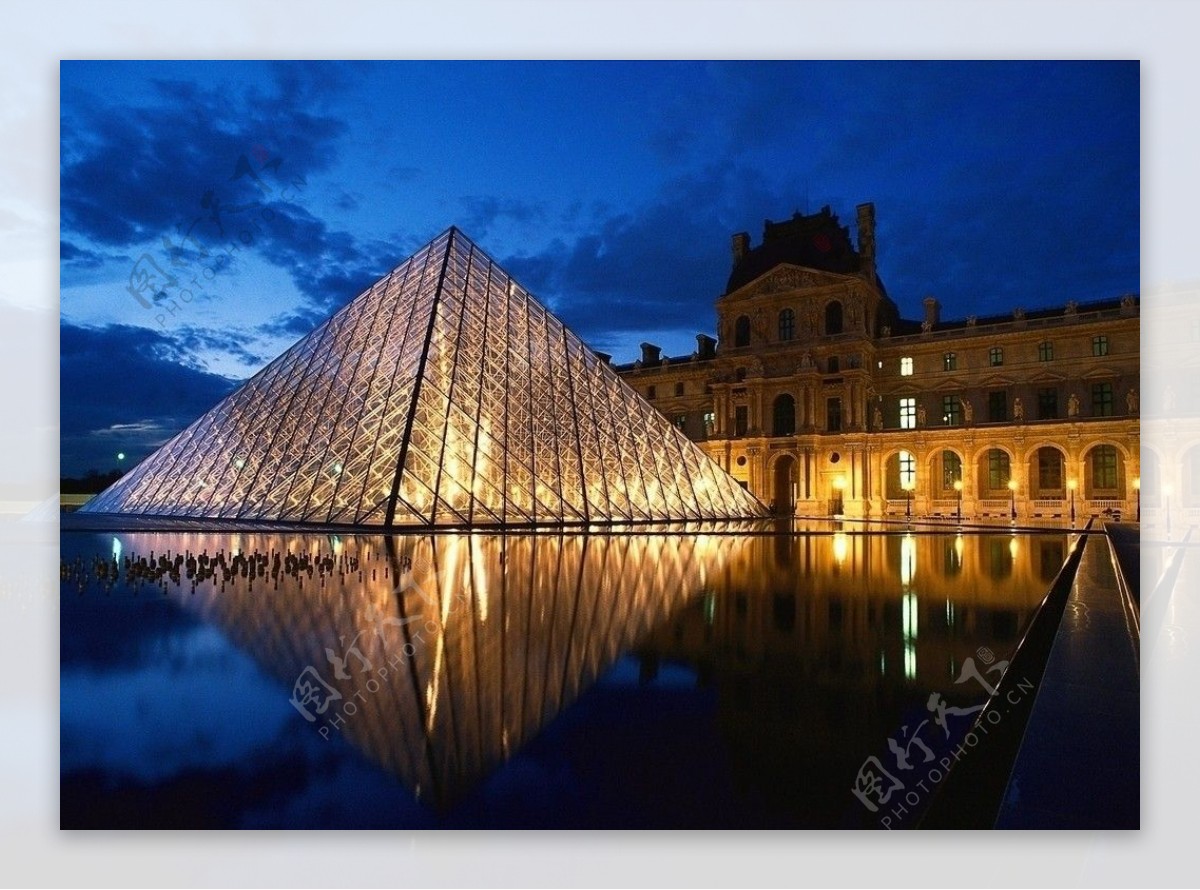 法国风景夜景现代建筑巴黎图片