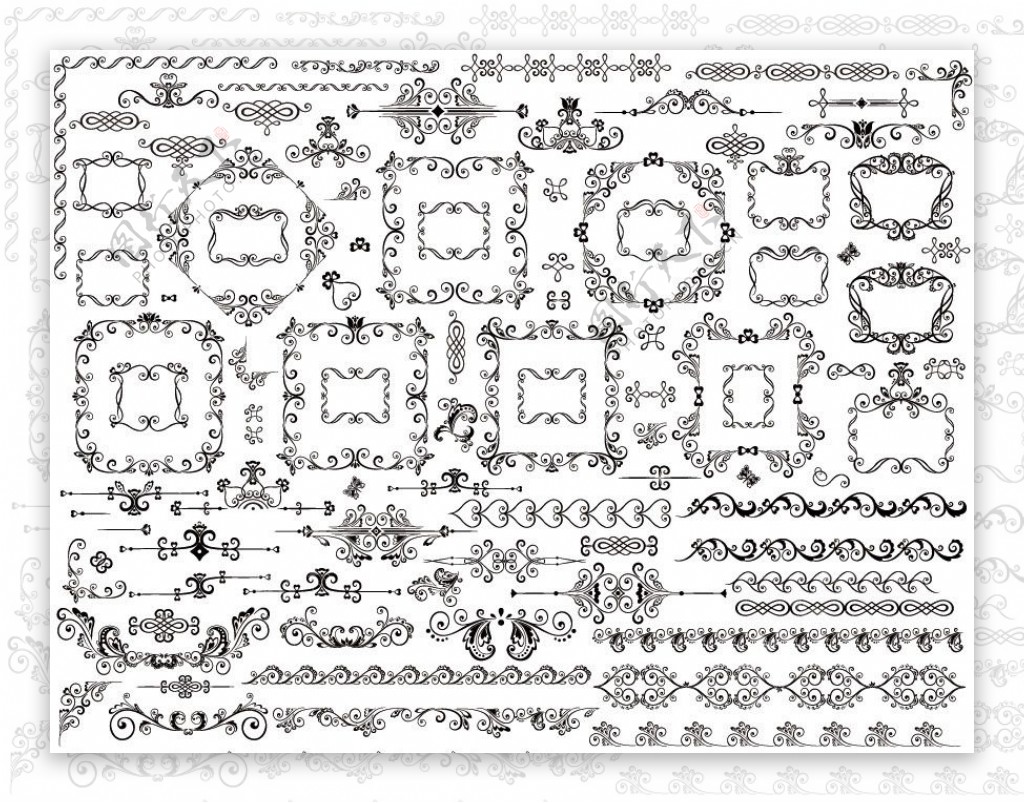 欧式花纹边框装饰素材图片