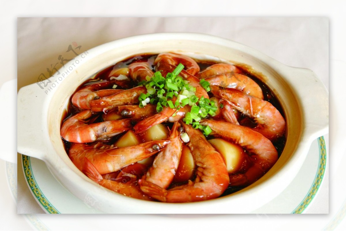 鲜虾石锅玉子图片