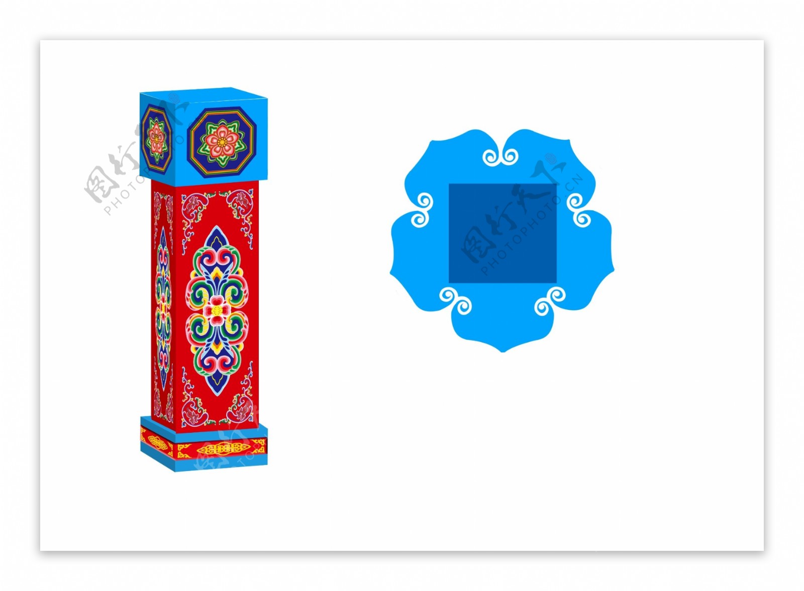 蒙古风格柱子图片
