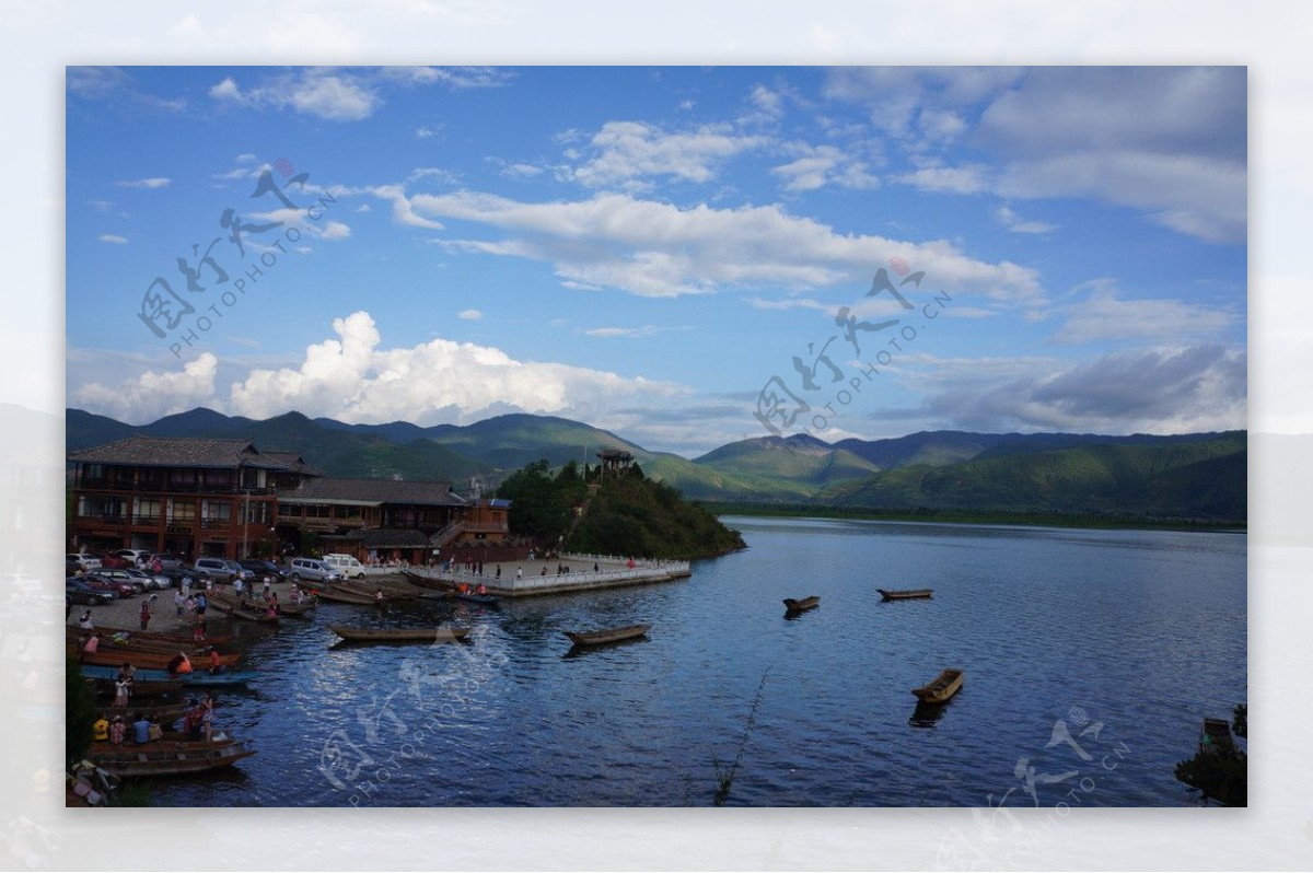 泸沽湖风光草海码头图片