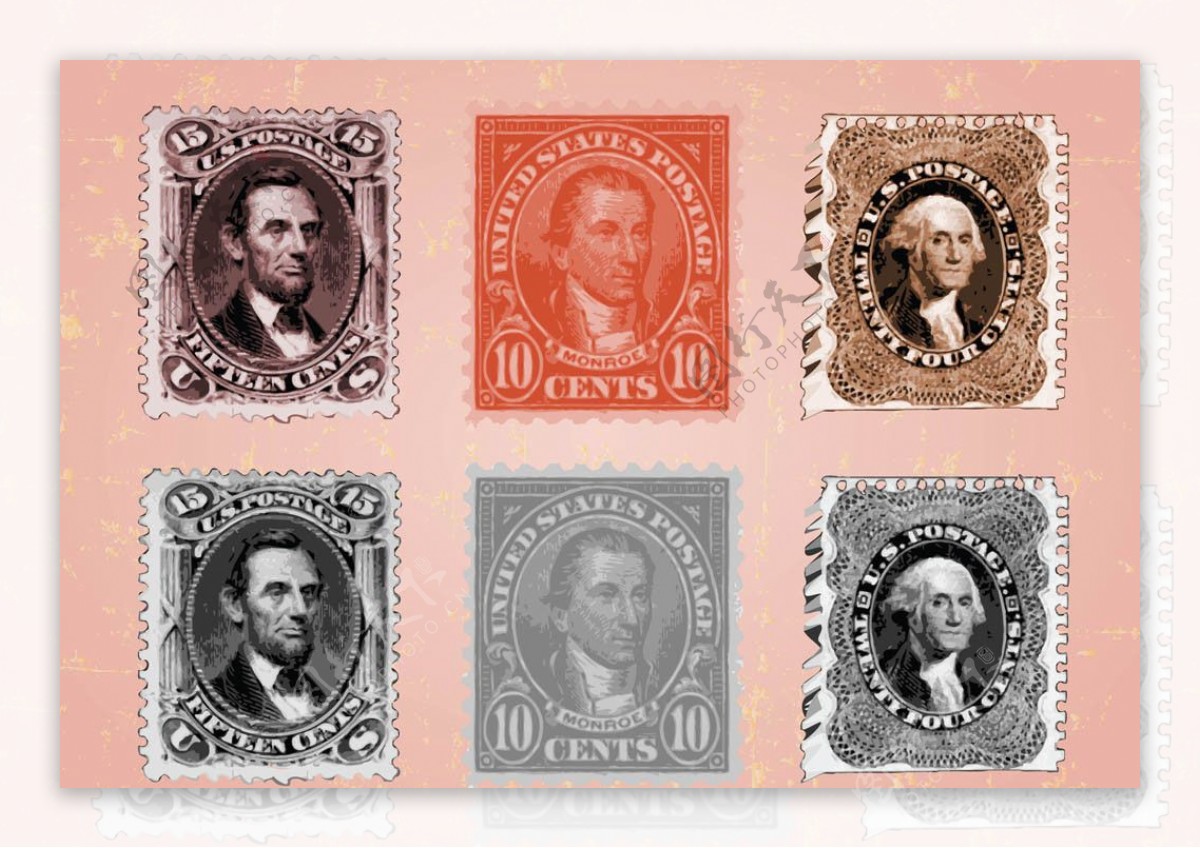 美国邮票图片