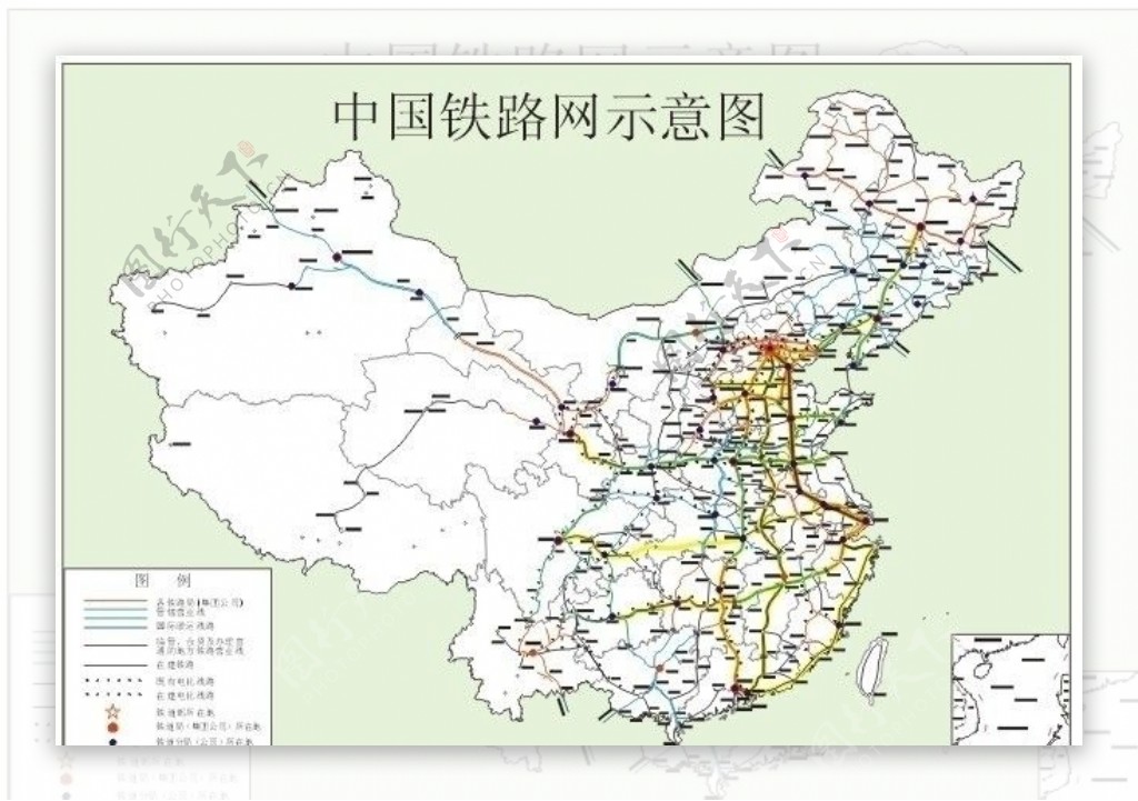 中国铁路分布图图片