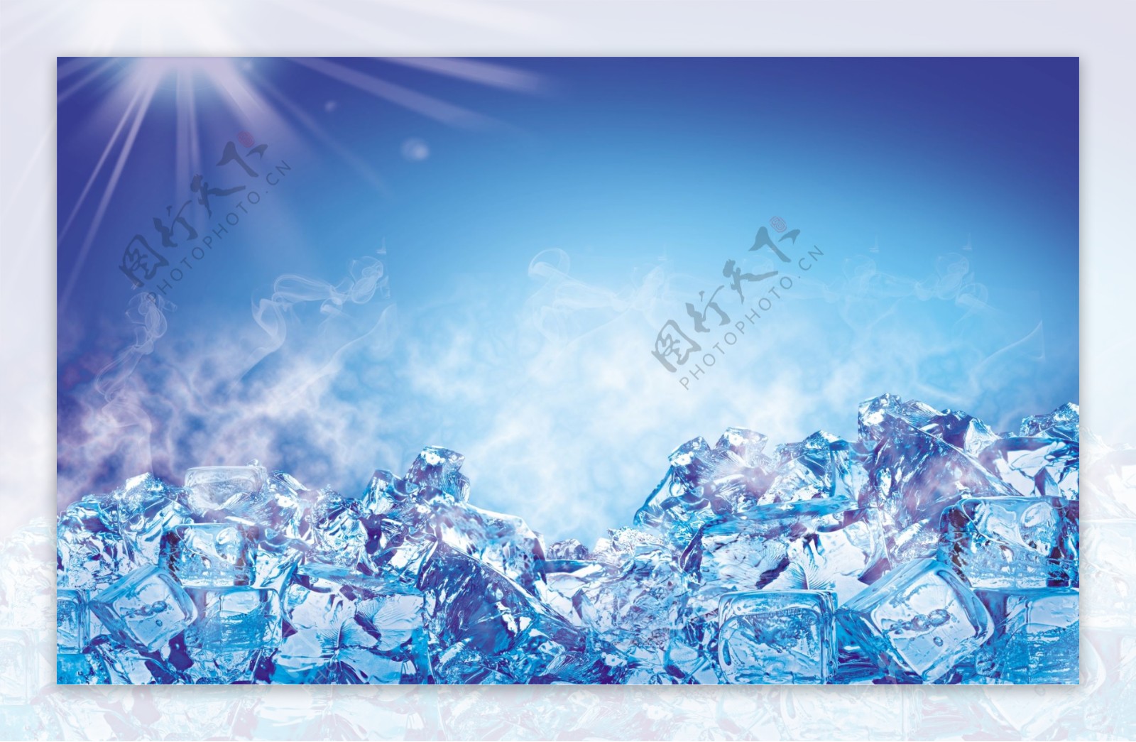 冰块清凉广告冰山背景图片