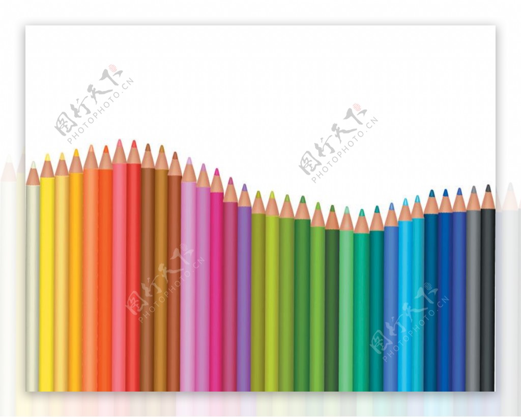 彩色铅笔矢量素材图片