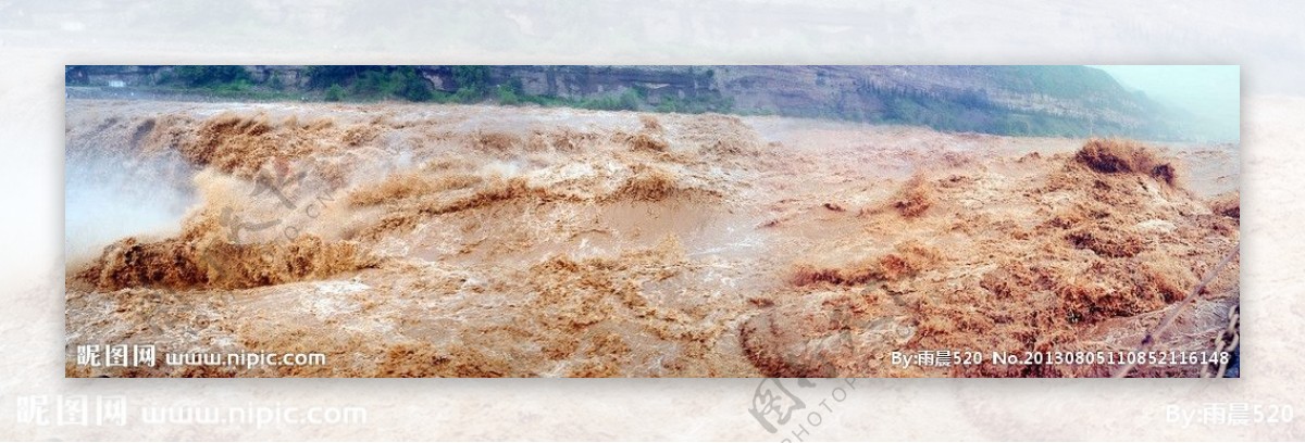 黄河壶口瀑布全景图片