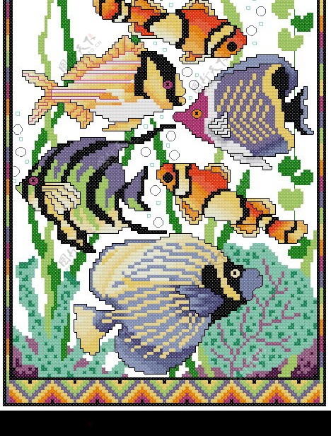 十字绣热带鱼图纸图片