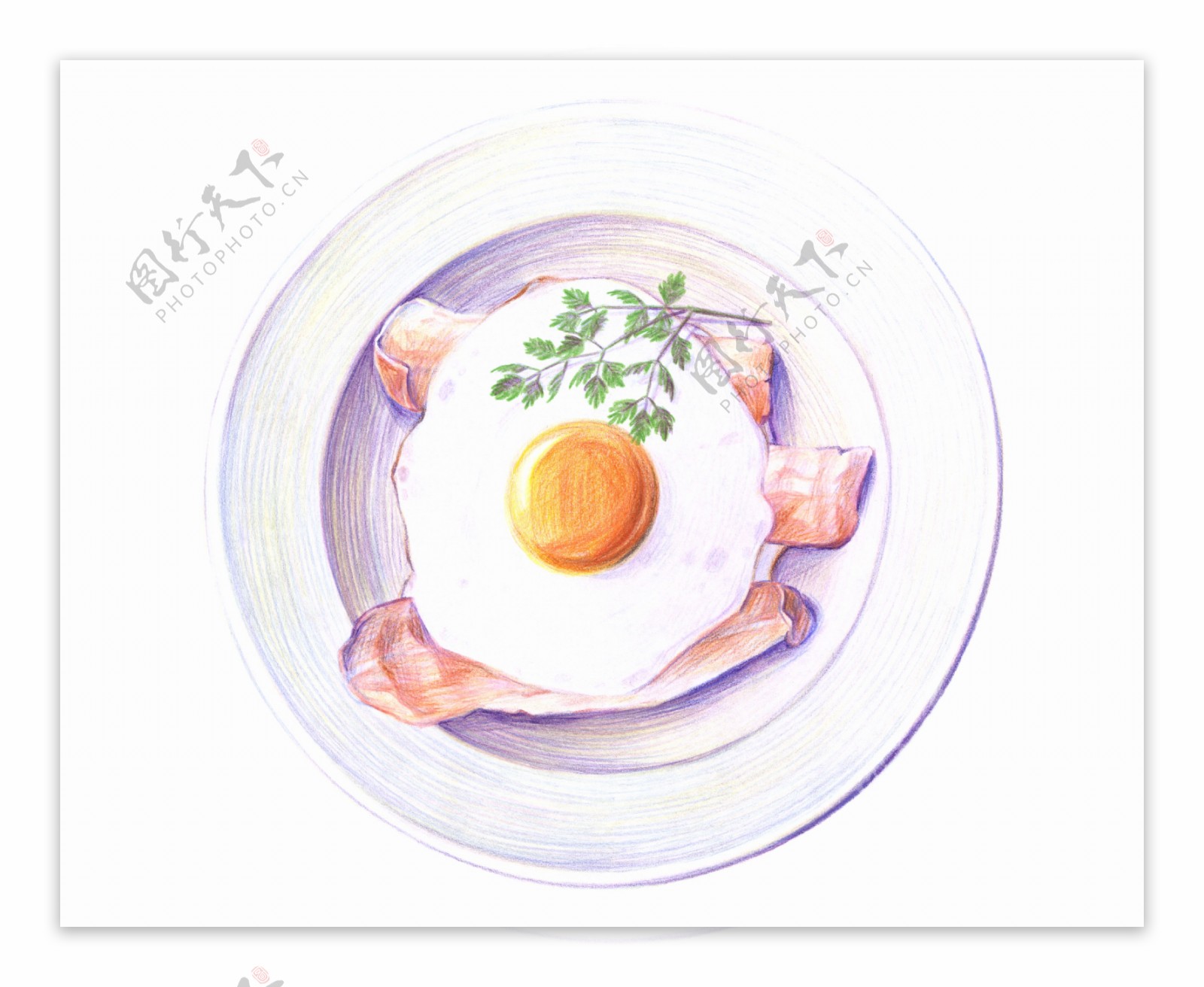 彩铅绘画美食菜谱图片