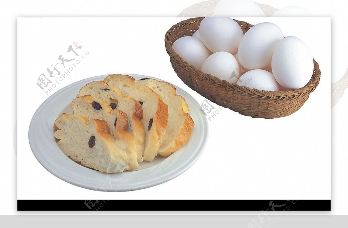 烤鸡蛋与面包
