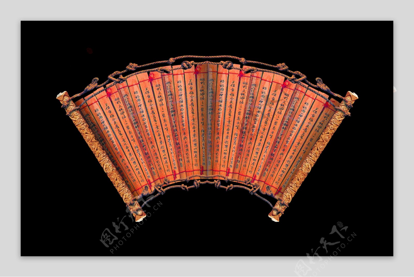 高清晰中国古典书卷幕布图片