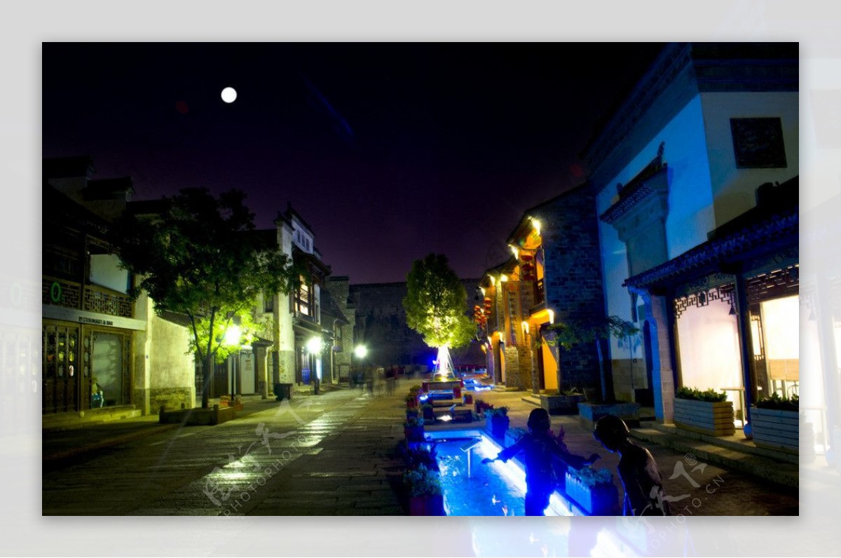 老门东古建筑夜景图片