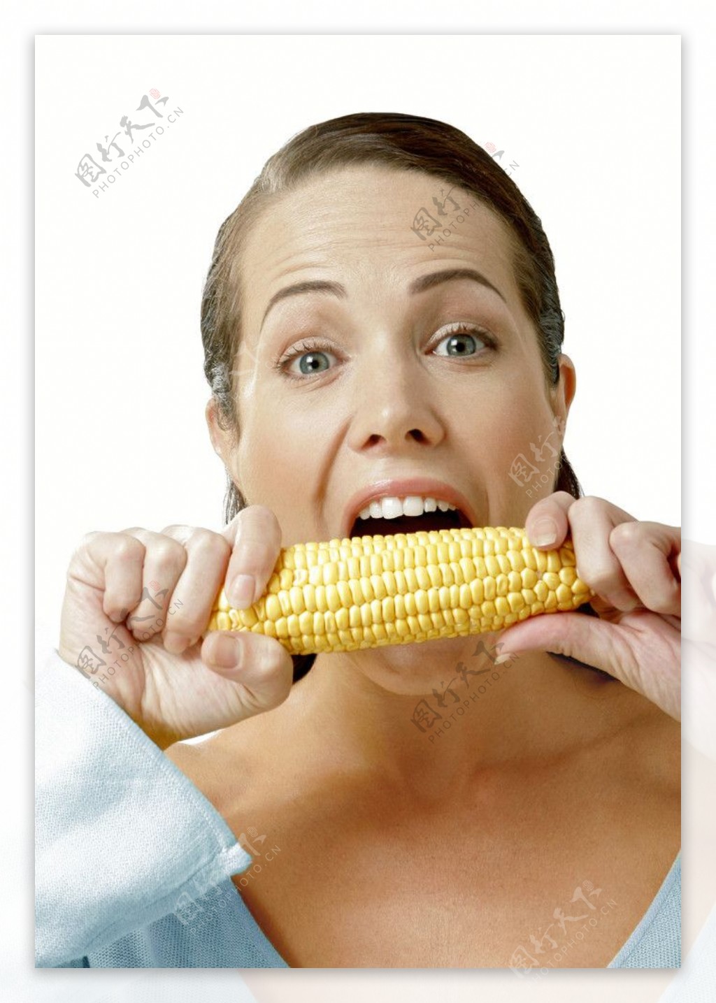 吃玉米漂亮女人图片