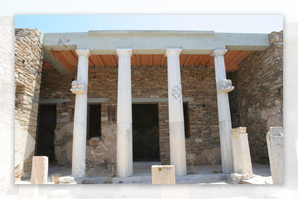 希腊提洛岛废弃神殿图片