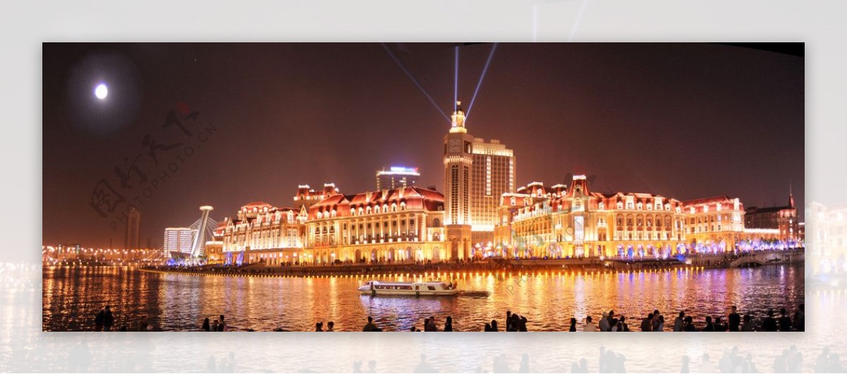 津湾广场绚丽夜景图片